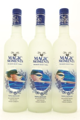 (3) M2 Vodka Magic Moments Premium Grain Vodka, India, 40% ABV, 1000ml