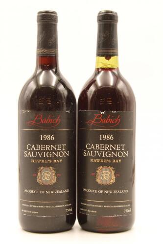 (2) 1986 Babich Cabernet Sauvignon, Hawkes Bay