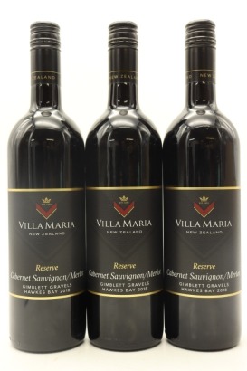 (3) 2018 Villa Maria Reserve Cabernet Sauvignon - Merlot, Gimblett Gravels