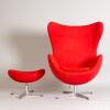 An Arne Jacobsen Egg Style Chair and Stool  - 3