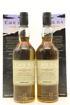 (2) Caol Ila Unpeated Style Natural Cask Strength 15 Year Old Single Malt Scotch Whisky, 61.5% ABV (GB)