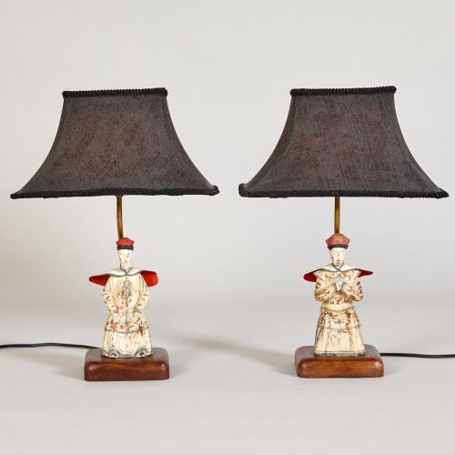 A Pair of Vintage South East Asian Lamps