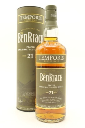 (1) The BenRiach Temporis Peated 21 Year Old Single Malt Scotch Whisky, 46% ABV (GB)