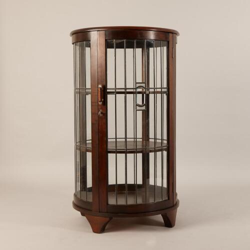 A Rare Circular Art Deco Leadlight Display Cabinet