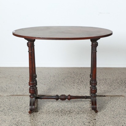An Oval Side Table on Castors