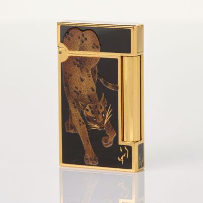 Collectible, S.T. Dupont, Line D Cigarette Lighter, Maki-e Panther by Mori Enoki, Number I/AF.
