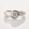 18ct White Gold, Modern, .57ct Diamond Solitaire Ring - Near new