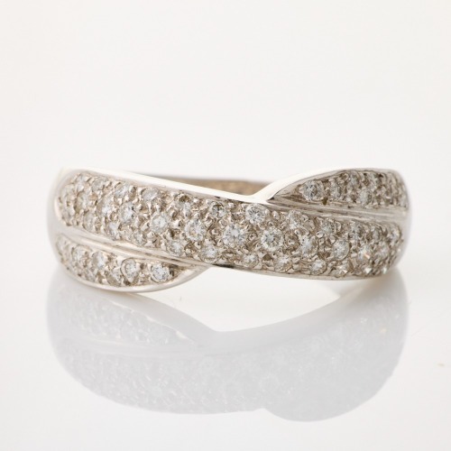 18ct White Gold, .50ct Pave Set Diamond Dress Ring - Near new