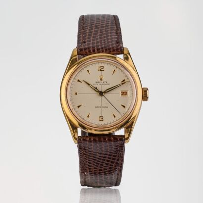 Gold Filled Stainless Steel, Vintage, 34mm Rolex Oysterdate Precision Wristwatch, circa 1953