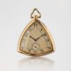 18ct Yellow Gold, 45mm Unusual Triangular Swiss made Pocket Watch - Maker unknown