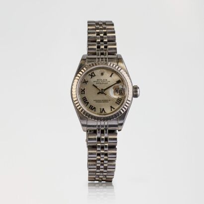 Stainless Steel /18ct White Gold, 26mm Rolex Oyster Perpetual Datejust Wristwatch, circa.2002