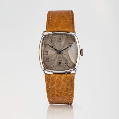 Swiss Silver Cased, 32mm Early Rolex Cushion Shaped Wristwatch, circa 1920's