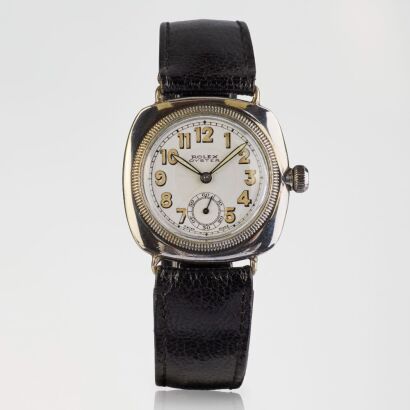 Rare, Silver Cased, Rolex Oyster "Bubble-Back" with Prima Movement Wristwatch, circa 1926
