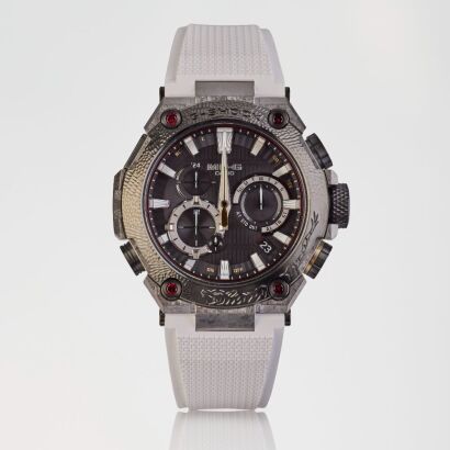 Recrystalised Titanium, Hand Engraved, 49.8mm CASIO MR-G Shiroito-Odoshi Limited 40th Anniversary Wristwatch, circa 2023