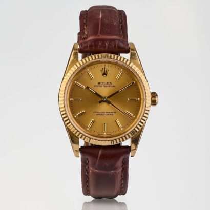 18ct Yellow Gold. 34mm Rolex Oyster Perpetual 34 reference 14238 Wristwatch, circa 1996