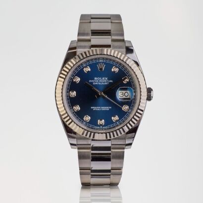 Stainless Steel / White Gold, 41mm Rolex Oyster Perpetual Datejust Wristwatch, circa 2022