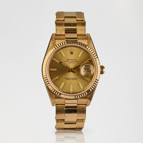 18ct Yellow Gold, Rolex Oyster Perpetual Oyster Date Wristwatch, circa 1990