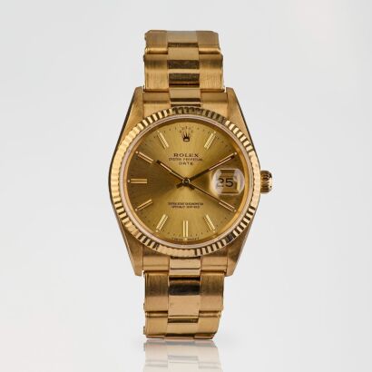 18ct Yellow Gold, Rolex Oyster Perpetual Oyster Date Wristwatch, circa 1990
