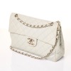 Chanel, Light Grey Washed Caviar Maxi Classic Soft Single Flap Bag - 2