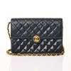 Chanel, Navy Lambskin Small Single Flap Bag