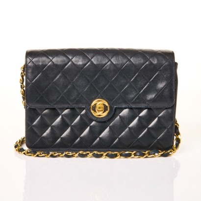 Chanel, Black Lambskin Small Single Flap Bag