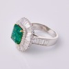 An Important, 18ct White Gold, 2.81ct Emerald / 3.21ct Diamond Cocktail Ring - Near new - 2
