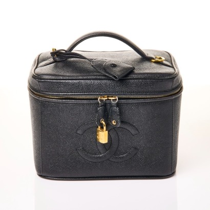 Chanel, Black Caviar Vintage Timeless Vanity Case