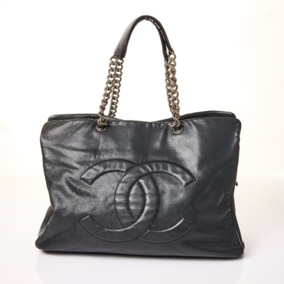 Chanel, Dark Grey Cavier 31 Tote Bag