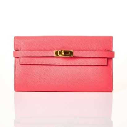 Herm&egrave;s, Kelly Rose Azalee Ch&egrave;vre Mysore Long Wallet