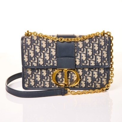 Christian Dior, 30 Montaigne Blue Dior Oblique Canvas Bag