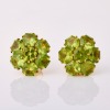 18ct Yellow Gold, Modern, Peridot Flower Earrings