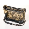 Chanel, Metallic Gold / Black Crumpled Goatskin / Calfskin Gabrielle Hobo Small Bag - 2