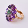 18ct Rose Gold, Modern, Amethyst / Tsavorite / Sapphire / Diamond Ring - Near New - 2