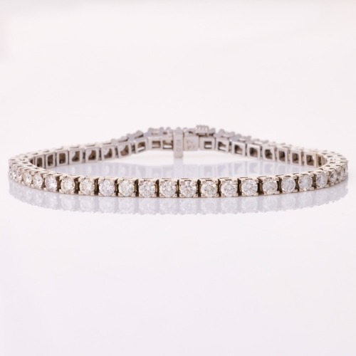 14ct White Gold, 18cm, 5.91ct Diamond Tennis Bracelet