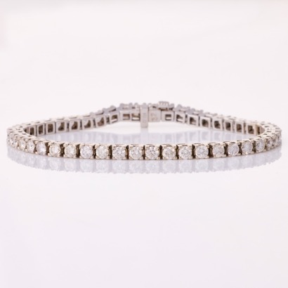 14ct White Gold, 18cm, 5.91ct Diamond Tennis Bracelet