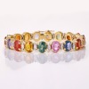 18ct Yellow / White Gold, 35.6ct Fancy Sapphire / 2.01ct Diamond Link Bracelet