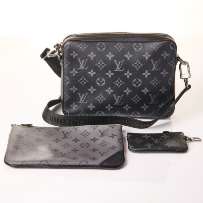 Louis Vuitton, Monogram Eclipse Trio Messenger Bag with Box
