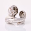 Pasquale Bruni, Heavy, 18ct White Gold Diamond / Ruby Snake Il Peccato Ring - 3