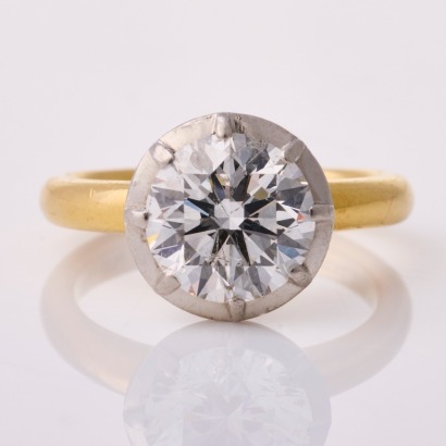 Sutcliffe, Handmade, Platinum / 18ct Yellow Gold, 2.70ct Diamond Solitaire Ring