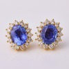 18ct Yellow Gold, 11.60ct Sapphire / 2.40ct Diamond Earrings