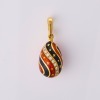 18ct Yellow Gold, Faberge Egg .10ct Diamond Pendant with Box
