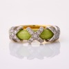 Faberg&eacute;, 18ct Yellow Gold, .27ct Diamond / Green Enamel Ring with Box