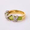 Faberg&eacute;, 18ct Yellow Gold, .27ct Diamond / Green Enamel Ring with Box - 2