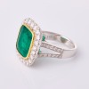 An important, 18ct Yellow / White Gold, 6.00ct Emerald / 1.95ct Diamond Cocktail Ring - 2