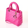 Christian Dior, Quilted Fuchsia Lambskin Lady Dior Handbag - 2