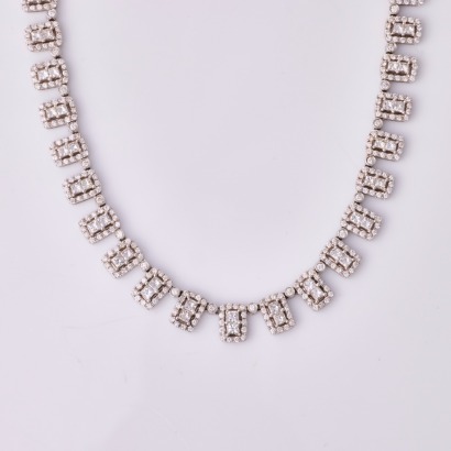 18ct White Gold, Modern, 14.00ct Diamond Necklace