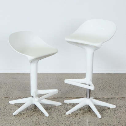 A Pair Kartell Spoon Bar Stools by A Citterio