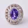 14ct White Gold, Exceptional 6.22ct Tanzanite / 2.65ct Diamond Cocktail Ring - Near new