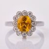 18ct White Gold, 2.48ct Yellow Sapphire /.53ct Diamond Ring, Convertible to Pendant - Near new