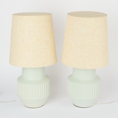 A Pair of Porcelain Base Lamps